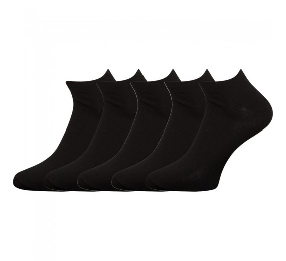 Claudio Sneaker Socks Sort - 5 pak - Str. 40-47