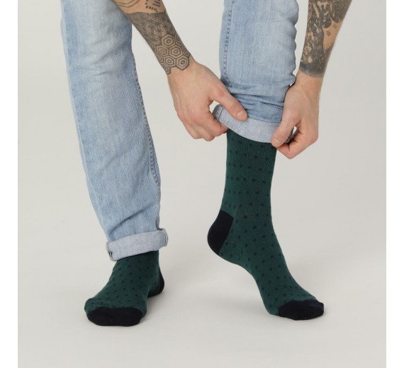 CPH Socks Comp.- Herrestrømper - Prikkede Grøn