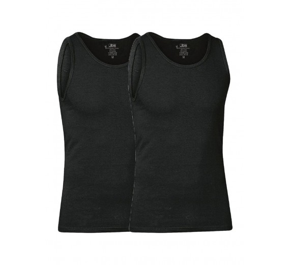 2-Pak JBS bambus tank-top (singlet), sort, str. 3XL
