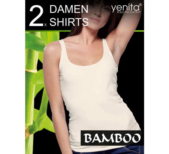2-pak bambus tanktoppe til damer, hvid, str. large