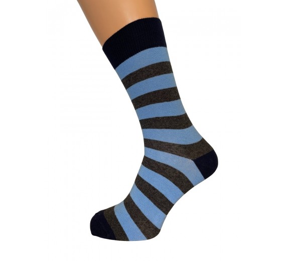 JBS sokker med blå og grå striber - Str. 40-47