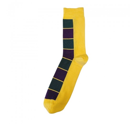 Socks CPH herrestrømper med tern, gul, str. 45-48