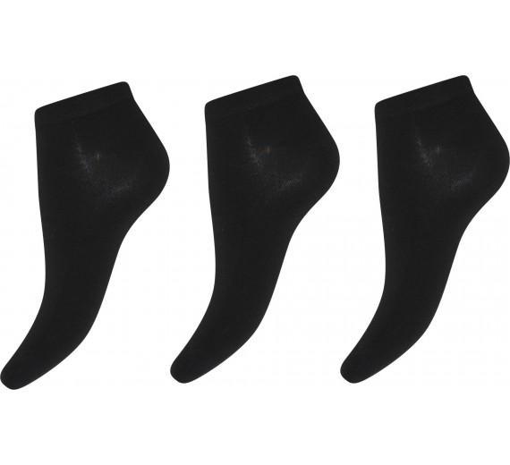 3-pak bambus footies til damer, Decoy, Sort, Str. 37-41