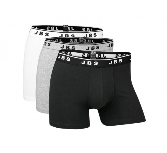 3-Pak JBS boxershorts, sort, grå og hvid, str. medium 3-Pak JBS boxershorts, sort, grå og hvid, str. medium