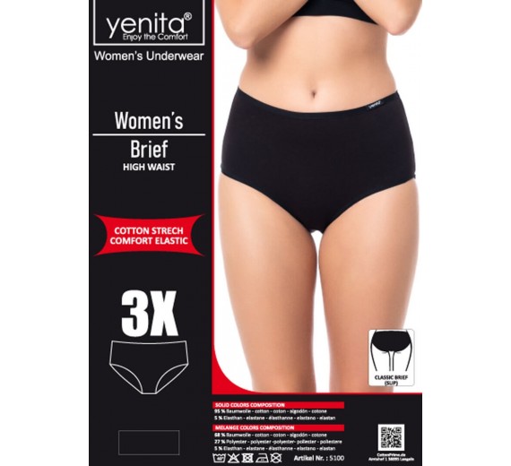 3-Pak Maxi Brief Trusser, Grå Melange, Str. Large