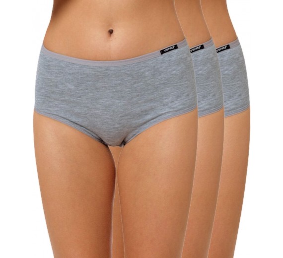 3-Pak Maxi Brief Trusser, Grå Melange, Str. Small 3-Pak Maxi Brief Trusser, Grå Melange, Str. Small