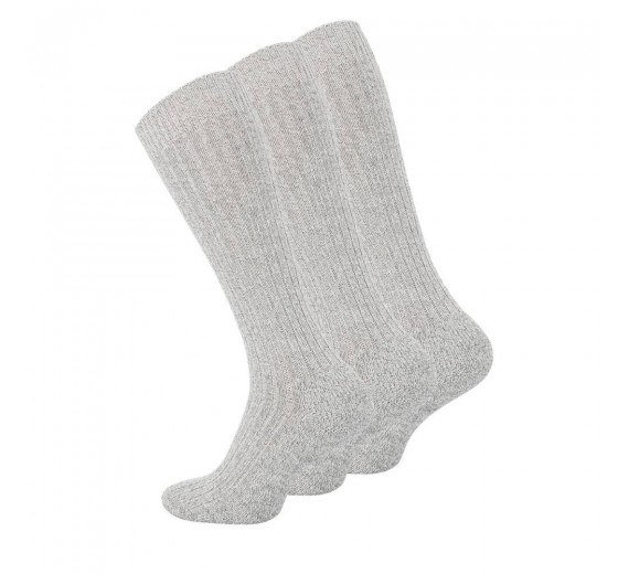 3 par lysegrå knælange uldsokker, str. 43-46
