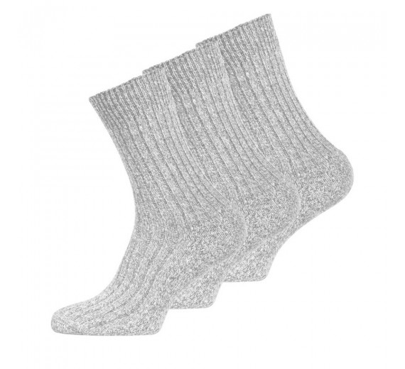 3 par lysegrå uldsokker, str. 39-42
