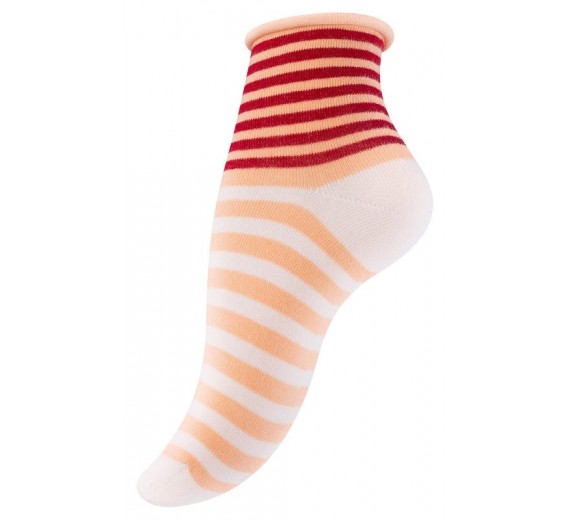 4 Par Strømper Med Rullekant Berry Stripes 4 Par Strømper Med Rullekant Berry Stripes