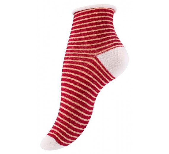 4 Par Strømper Med Rullekant Berry Stripes 4 Par Strømper Med Rullekant Berry Stripes