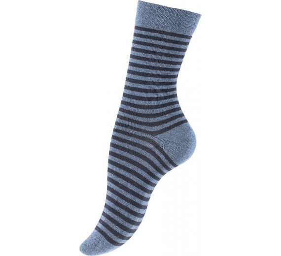 5-Pak Damestrømper "Dot Stripe" Blå - Str. 35-38