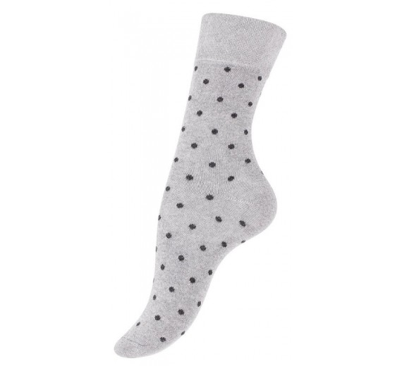 5-Pak Damestrømper "Dot Stripe" Sort og Grå - Str. 35-38