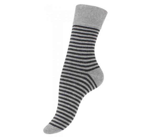 5-Pak Damestrømper "Dot Stripe" Sort og Grå - Str. 35-38