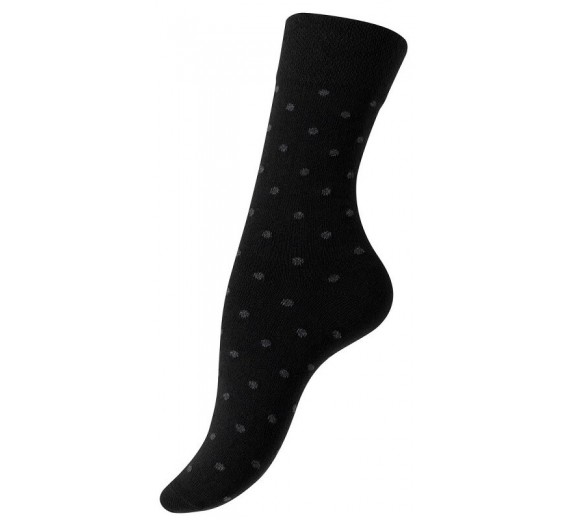 5-Pak Damestrømper "Dot Stripe" Sort og Grå - Str. 39-42