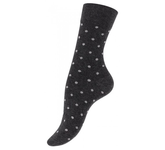 5-Pak Damestrømper "Dot Stripe" Sort og Grå - Str. 39-42