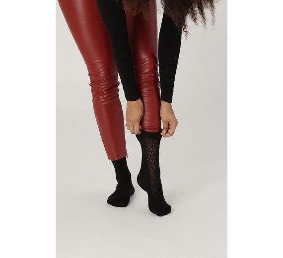 Socks CPH Damestrømpe Med Strukturstrik, Navy, Str. 36-40