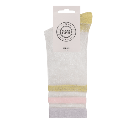 Gennemsigtige Socks CPH Damestrømper, Gul - Str. 36-40