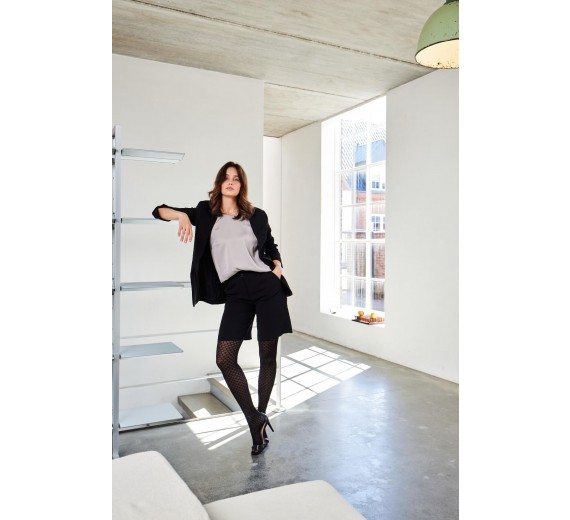 70 denier strømpebukser med struktur fra Decoy, Sort str. 3XL