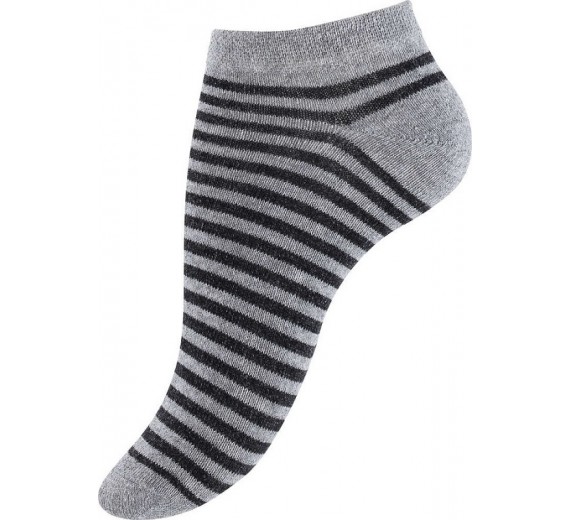 Ankelstrømper Damer 4-pak, Sort og grå - Str. 39-42