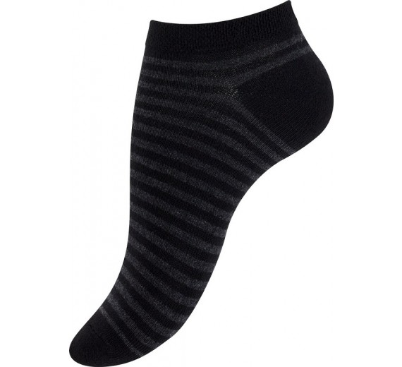 Ankelstrømper Damer 4-pak, Sort og grå - Str. 35-38