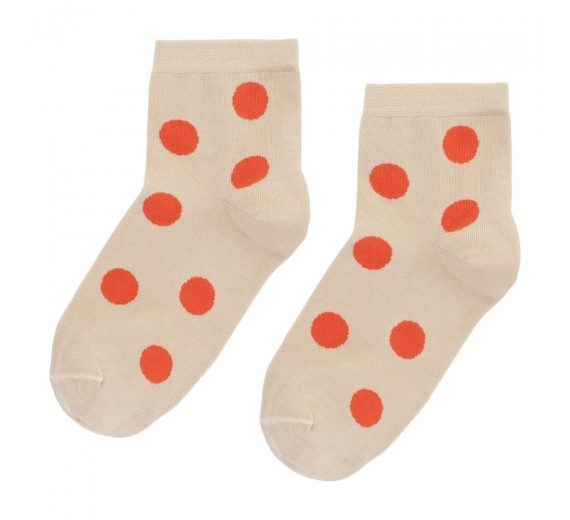 Korte ankelstrømper fra Socks CPH - Beige Dot str. 36-39