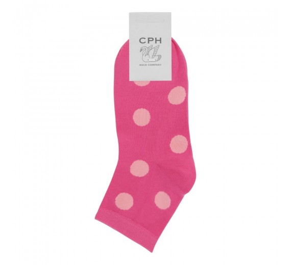 Korte ankelstrømper fra Socks CPH - Pink Dot str. 36-39