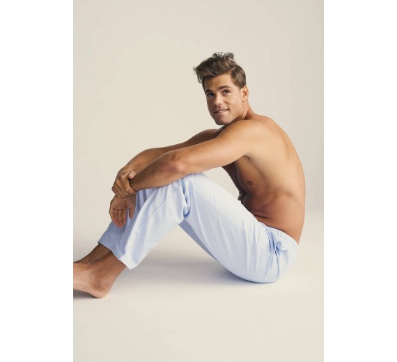 Bambus pyjamasbukser, herre, JBS of Denmark, lyseblå, str. large