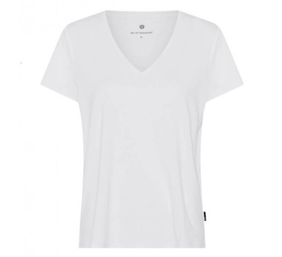 Bambus t-shirt med v-hals, dame, JBS of Denmark, hvid, str. 2XL