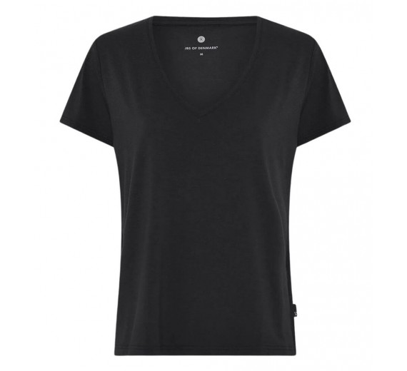 Bambus t-shirt med v-hals, dame, relaxed fit, JBS of Denmark, sort, str. 2XL