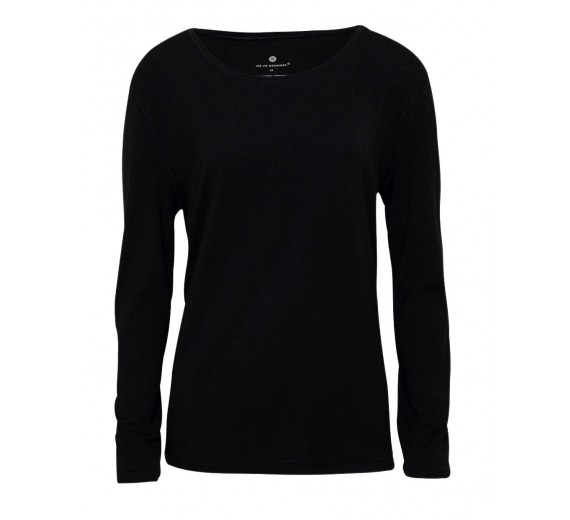 Langærmet bambus t-shirt, dame, JBS of Denmark, sort, str. large