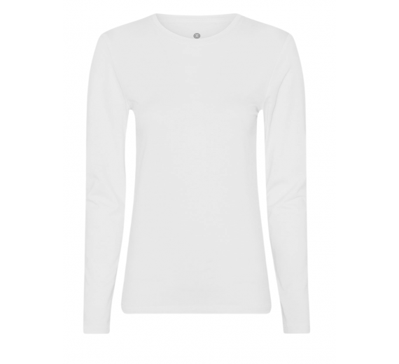 Langærmet bambus t-shirt, dame, JBS of Denmark, hvid, str. medium