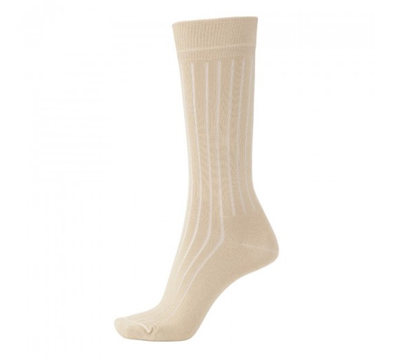 Socks CPH damestrømper i kæmmet bomuld, beige, str. 35-38