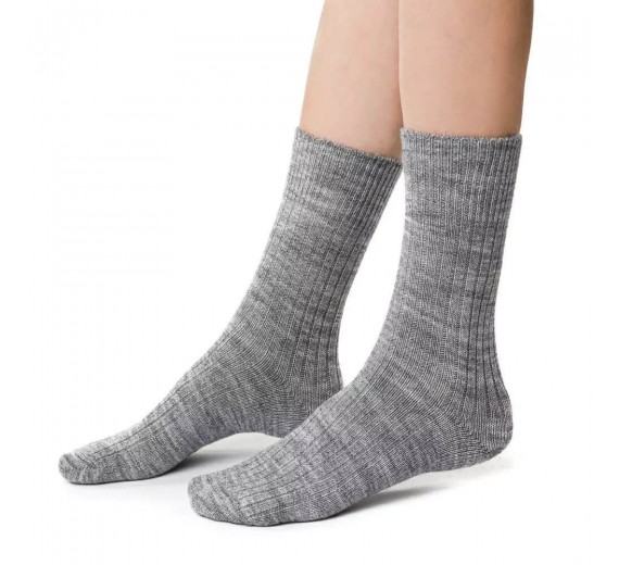 Uldsokker, Alpaca - lysegrå str. 35-37 