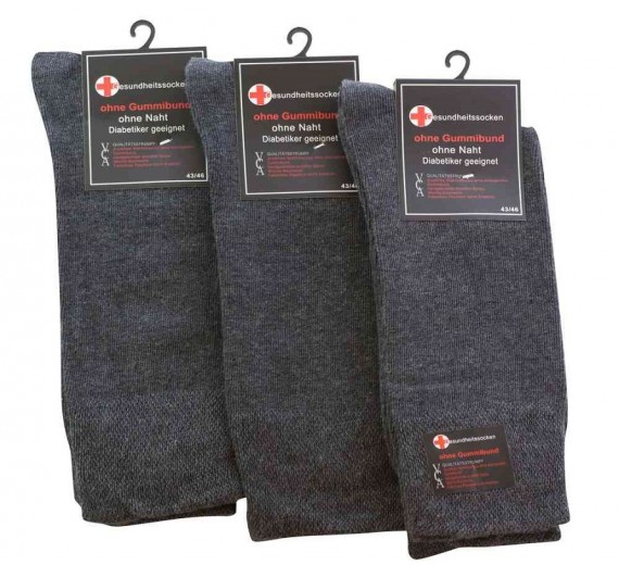 Grå Diabetes Strømper - Str. 39-42