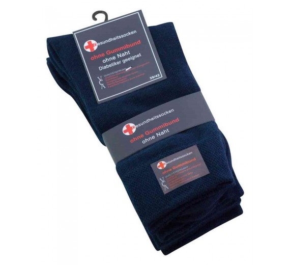 Navy Diabetes Strømper - Str. 39-42