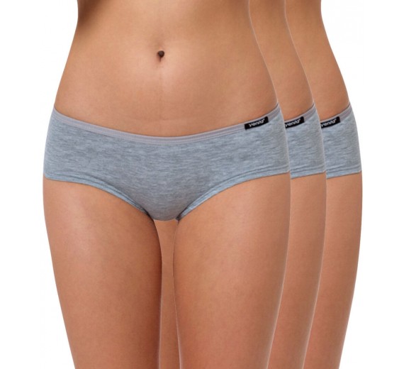 3-Pak Hipster Trusser, Grå Melange, Str. XL