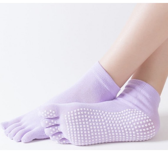Lilla Yoga / Pilates Tåstrømper Anti-Slip Sål - Str. 35-38
