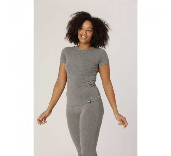 T-shirt i merinould, dame, Coastland of Denmark, grå, str. Medium