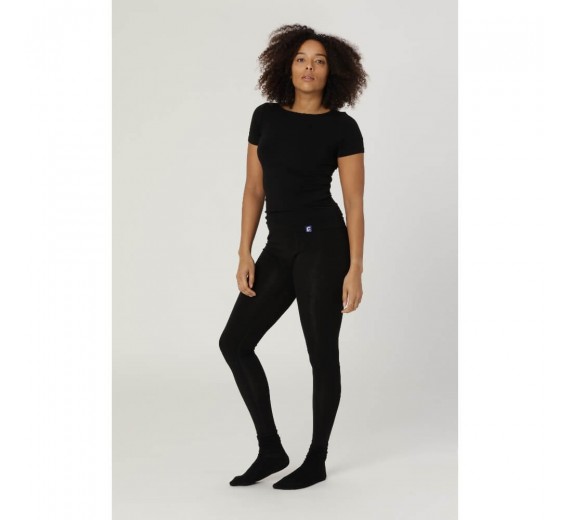 Leggings i merinould, dame, Coastland of Denmark, sort, str. Medium