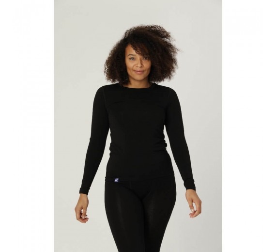 Sort Coastland uldundertrøje med lange ærmer, dame, Medium 