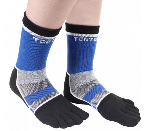 Cykelstrømper Med Adskilte Tæer ToeToe Sports Sort/Blå - Str. 36-39