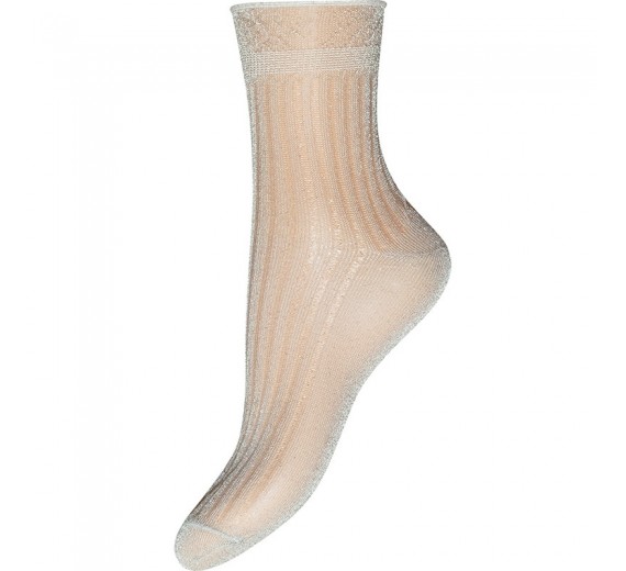 Decoy Transparent damestrømpe - Sølv str. 37-41