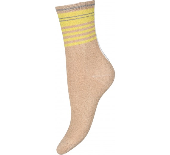 Decoy damestrømpe - Glitter Stribe Gul str. 37-41