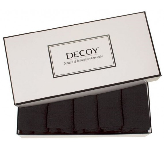 5-pak Decoy Bambus Ankelstrømper Til Damer, Sort, Str. 37-41