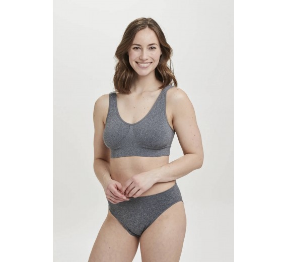 Decoy BH-top med brede stropper, grå, str. small