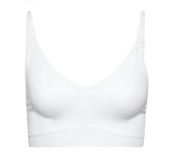 Decoy BH-top med smalle stropper, hvid, str. XS