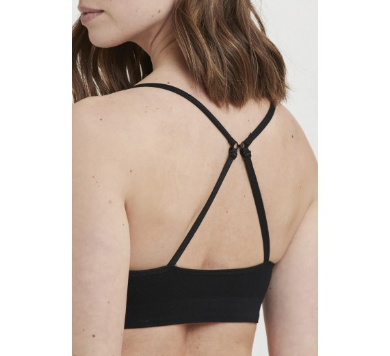 Decoy BH-top med smalle stropper, sort, str. XS