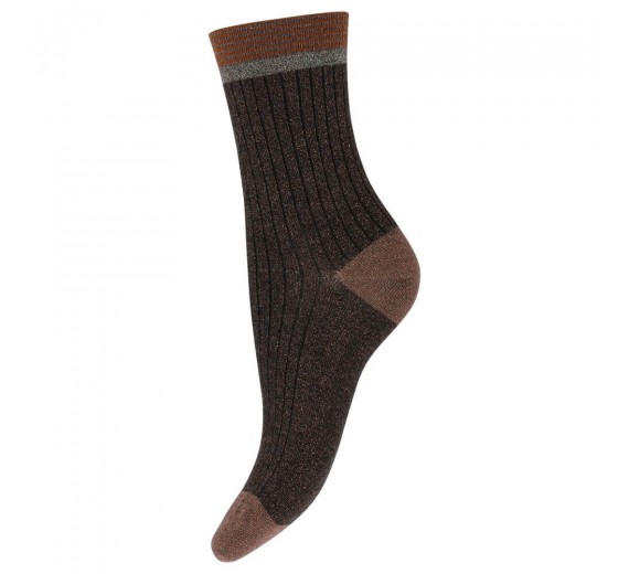 Decoy Glitterstrømper Classic, Brun - Str. 37-41