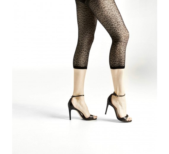 DECOY capri leopard 50den - Sort str. X-Large
