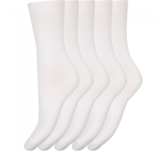 Hvide Decoy damestrømper 5-pak, str. 37-41